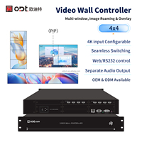 Pengontrol Video Wall HD-MI 4x4, Switcher Splitter Matriks 2x2 1x4 4x1, Prosesor HDMI dengan Kontrol RS232 untuk Layar Iklan