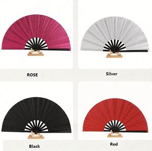 Abanicos Plegables de Plástico Pintados a Mano con Purpurina, Grandes, de 33 cm, Estilo Kung Fu, para Fiestas, Festivales y Baile - Product Image 3