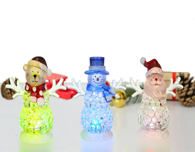 4.52"high plastic LED lighted Snowman Figurine Decoration Christmas Snowman