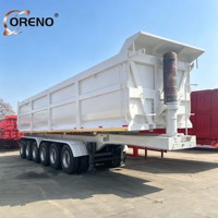 Semi-remorque benne basculante à suspension mécanique robuste à trois essieux de 60 tonnes pour le transport de charbon dans les mines d'Asie du Sud-Est