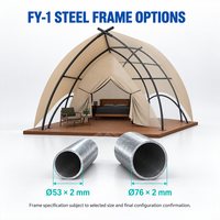 Tente de glamping indienne de luxe ignifuge, protection UV, PVC 850g, villa de villégiature imperméable pour hébergement hôtelier FY-1