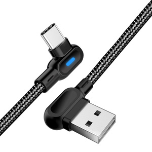 Cable USB-C Tipo C Micro USB 3.0 de 90 Grados con Pantalla LED, Aleación de Aluminio y Nailon, <span class=keywords><strong>Carga</strong></span> Rápida 5V2A, 1M 2M, para <span class=keywords><strong>iPhone</strong></span> <span class=keywords><strong>12</strong></span> <span class=keywords><strong>Pro</strong></span> y Auriculares - Product Image 1