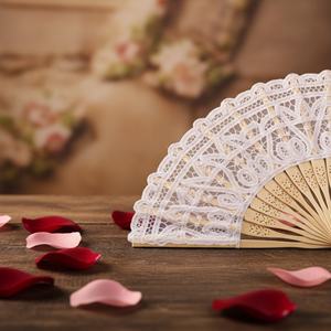 Nuevo Abanico de Encaje para Boda, Abanico Plegable de Bambú, Ideal para Decoración de Fiestas y Regalos, Venta al Por Mayor - Product Image 2
