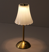 Lámpara de Mesa de Cristal Vintage, Lámpara de Noche Recargable con Diseño de Lujo, Elegante Lámpara de Ambiente para Decoración del Hogar