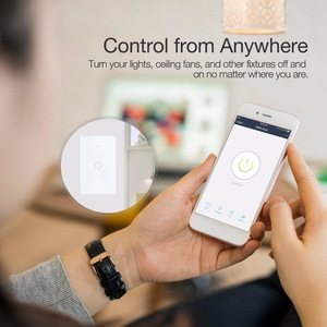 Fabricantes Tuya WIFI Smart Wall Touch <span class=keywords><strong>Switch</strong></span> Panel de vidrio con indicador LED Smart Life RF433 Controller Alexa Light Switches - Product Image 5