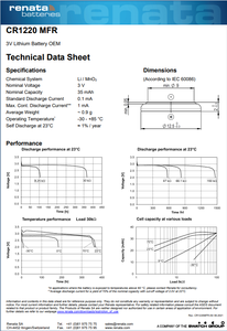 بطارية ليثيوم فضية قابلة لإعادة الشحن من نوع ريناتا 3 فولت 35 مللي أمبير ساعة سلسلة CR1225 بقطر 12.5 ملم لسماعات الأذن متوفرة في المخزون - Product Image 2