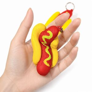 Juguetes Antiestrés Personalizados con Forma de Hot Dog, Llavero con Logotipo Impreso, Regalos Promocionales, Alivio del Estrés para Eventos Corporativos, Juguete de Comida Rápida - Product Image 3