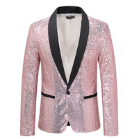 Veste de scène de qualité pour homme, costume de danse, veste de costume brillante de luxe, blazer