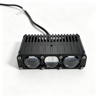 Nueva Luz LED Azul de 12V para Parrilla con Doble Ventilador, Luz Auxiliar de Trabajo para Conducción Todoterreno, Luz Antiniebla de 3 Lentes