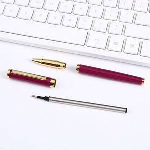 Simple Fashion Metal <b>Pen</b> With Gold Clip Unisex Biros Custom LOGO White - Product Image 4