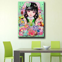 Peinture diamantée fabriquée en usine Ever Moment, fille anime, style japonais et coréen, art mural, mosaïque diamantée AB, ASF2850
