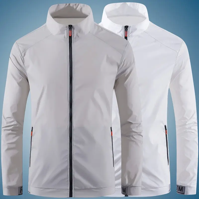 Ropa de protección solar para hombre, chaqueta cortavientos transpirable, fina, informal, estilo coreano, cuello alto