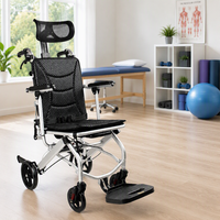 Fauteuil roulant portable AndCare en aluminium 18'' 20'' 22'' pour personnes âgées et handicapées - Fournitures de réadaptation thérapeutique avec siège rembourré