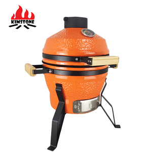 KIMSTONE <span class=keywords><strong>Kamado</strong></span> Usine Orange 13 Pouces Extérieur <span class=keywords><strong>Barbecue</strong></span> Petits Grils en Céramique Four à Charbon de Bois Cadeaux à un Ami Vente en Gros - Product Image 2