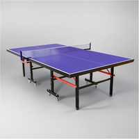 Table de tennis de table pliable professionnelle de qualité supérieure, mobile pour l'intérieur, 8 roues, écologique, durable, imperméable, en acier Zhuoling