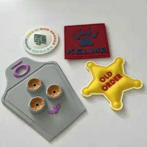 Custom Silicone Patches Heat Transfer Print 3d Embossed Raised Silicon Logo Patches