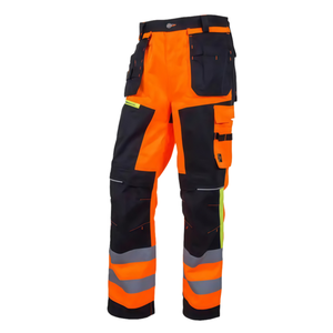 Pantalon de travail pour hommes avec bande réfléchissante pour le travail de nuit Pantalon de travail de <span class=keywords><strong>s</strong></span>écurité avec plusieurs poches pour les uniformes d'entretien routier - Product Image 2