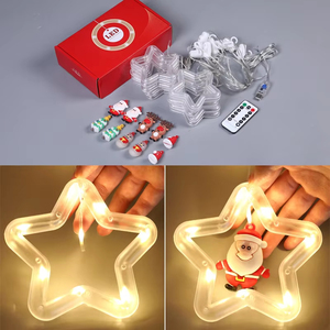 Guirlande lumineuse LED de Noël en gros, motif étoile et cercle, pour décoration de chambre, fenêtre et balcon - Product Image 5