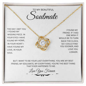 สร้อยคอจี้รูปปมรักทองแดงคลาสสิก "To My Beautiful Soulmate" พร้อมการ์ดข้อความแบบกำหนดเอง - ของขวัญวันวาเลนไทน์สุดโรแมนติกสำหรับคู่รัก - Product Image 2