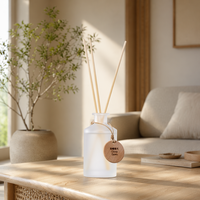 Diffuseur de parfum d'ambiance naturel premium Citrus Dawn - Huile parfumée de luxe pour la maison avec étiquette en bois, idéal pour la décoration et la vente en gros