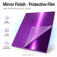Plaque acrylique miroir couleur JT 1-6mm, taille personnalisée, panneau PMMA réfléchissant pour publicité, décoration, signalétique, mobilier OEM/ODM