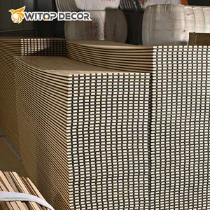 High quality soundproof wall panels MDF akupanel wood slatted wall acoustic felt panels for interior decoration Wall And Ceiling