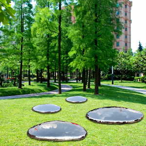 Escultura de Acero Inoxidable con Acabado de Espejo, Forma Irregular, Adorno de Jardín para Exteriores, Relieve Abstracto Independiente - Product Image 4