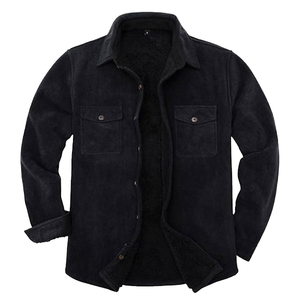 เสื้อแจ็คเก็ตซาฟารีสีพื้นสำหรับผู้ชาย ไซส์ใหญ่ กันน้ำ ปิดด้วยซิป ผ้าแคนวาส สไตล์ลำลอง แจ็คเก็ตฤดูหนาว ซับในผ้าฟลีซ - Product Image 6