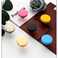 Kenop Lemari/Dresser/Laci/Kabinet dari Paduan Seng Warna Macaron Kartun Lubang Tunggal Anti Karat Tahan Lama untuk Kamar Tidur/Dapur