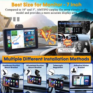 7 inch không dây xe chơi với sao lưu máy ảnh xe Màn hình Carplay : Bluetooth <span class=keywords><strong>GPS</strong></span> <span class=keywords><strong>navigation</strong></span> 2.5K Dash Cam Xe thu âm thanh - Product Image 6