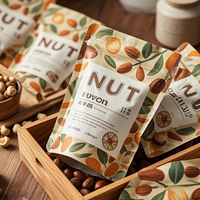 Sachet d'emballage Doypack personnalisé pour aliments secs, cacahuètes, noix, amandes, noix de cajou mélangées, avec fermeture éclair verticale