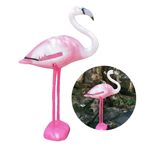 Décoy de chasse aux oiseaux en plastique PE, double pose, cou courbé rose, avec piquet à longue jambe pour attraper les oiseaux aquatiques en extérieur - Product Image 6