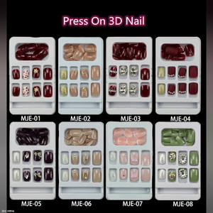 Esmalte de <span class=keywords><strong>uñas</strong></span> con estampado 3D, cobertura completa, diseño de lujo, <span class=keywords><strong>uñas</strong></span> artificiales, novedad de <span class=keywords><strong>2022</strong></span> - Product Image 5