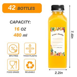 Custom Juice Bottles <strong>Plastic</strong> Cold Drinking <strong>Beverage</strong> Clear Reusable <strong>Containers</strong> Clear Milk Bottles Empty <strong>Plastic</strong> Juice Bottles