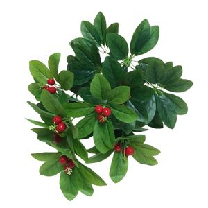 Árbol rico de 70Cm para interior, plantas verdes artificiales decorativas, 18 ramas con frutas - Product Image 1