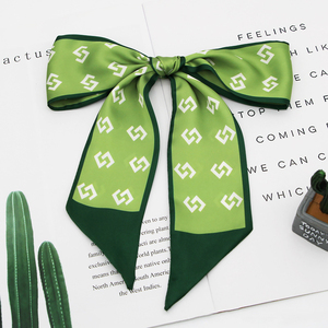 Cinta estrecha MIO, <span class=keywords><strong>serie</strong></span> verde de dos bordes, pajarita, banda para el pelo, corbata, bufanda, bolso ajustado, bufanda para mujeres y niñas, corbata de muñeca - Product Image 3