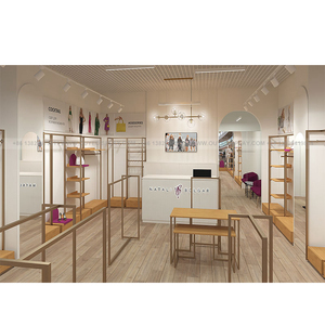 Mesa comercial Uniqlo escalonada para tiendas de ropa Exhibición minorista de vidrio y madera en centros comerciales - Product Image 3