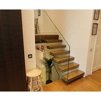 Escalier flottant moderne en bois, marches d'escalier flottantes en bois pour la maison