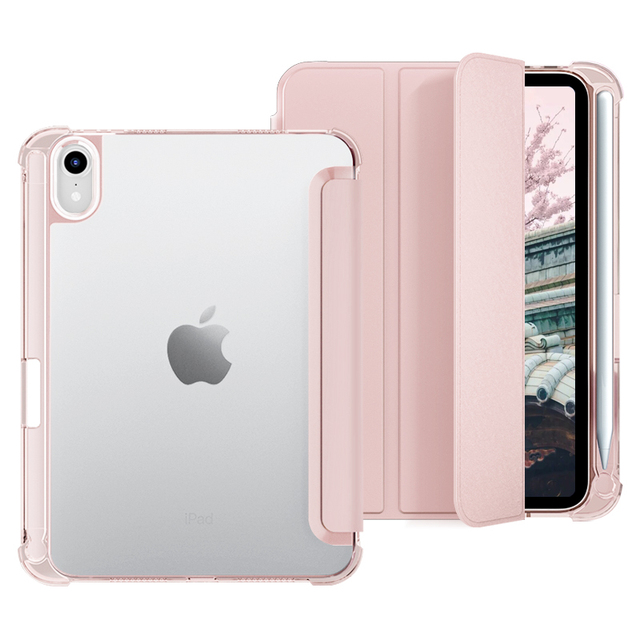 Right Pencil Holder case Soft TPU Edge clear Back Magnetic case for iPad Air 5
