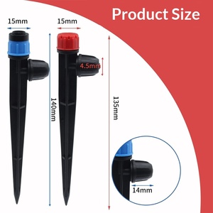 فوهة تنقيط عالية الكفاءة مقاومة للأشعة فوق البنفسجية 13 سم قابلة للتعديل 360 درجة °   قابس أرضي بثمانية فتحات مع عمود واحد للمزارع والبساتين والمشاتل - Product Image 1