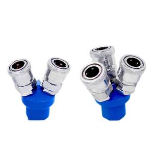 Raccord rapide de type C bleu, prise ronde SMV à deux broches et prise SMY à trois broches, raccord pneumatique en T pour compresseurs d'air - Product Image 1