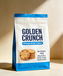 Muestra Gratuita de Bolsa Personalizada con Fondo Plano, Apta para Alimentos, para Empacar Galletas, Resistente a la Humedad, Fresca, Duradera, Segura y con Sellado Robusto - Product Image 4