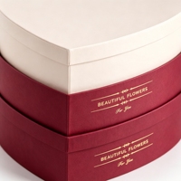 Boîte cadeau de luxe personnalisée en forme de cœur pour fleurs, boîte d'emballage multicouche pour roses en gros, taille, couleur et logo personnalisables