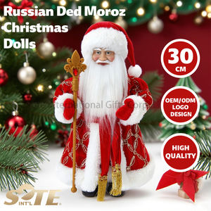 SOTE Offre Spéciale Russe Artisanat Robe <span class=keywords><strong>Ded</strong></span> <span class=keywords><strong>Moroz</strong></span> Animé Noël Rouge Debout Père Noël avec Sceptre Longue Robe En Peluche <span class=keywords><strong>Ded</strong></span> <span class=keywords><strong>Moroz</strong></span> - Product Image 2