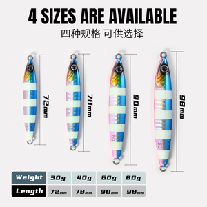 Jig Metálico de Tungsteno de Alta Densidad 30g 40g 60g 80g, Jig de Tungsteno para Pesca en Agua Salada, Señuelo para Atún y Pez GT - Product Image 3