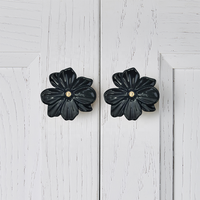 Kreatif Tiga Dimensi Point Drill Flower Zinc Alloy Pegangan Lubang Tunggal Dekorasi Rumah Modern Dekorasi Laci XIAOFEI