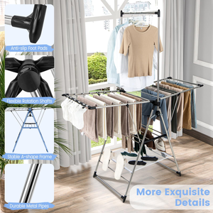 New Arrival Modern Stainless Steel Foldable Three-Layer Bathroom Coat Baby <b>Laundry</b> Racks for Drying Clothes Cloth Hanger Rack - Product Image 5