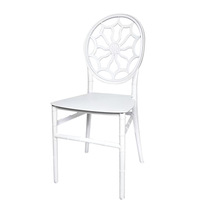 Chaise de salle à manger d'hôtel ronde blanche durable en gros, chaise d'événement hôtelier, chaises d'extérieur pour fête