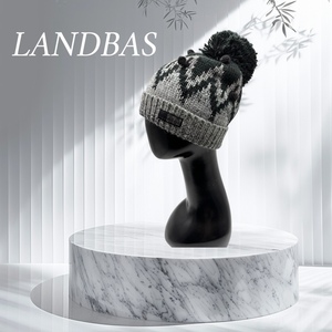 Venta caliente Jacquard patrón geometría Beanie 92% acrílico 5% lana 3% Alpaca Sport Beanie para regalo X'MAS - Product Image 2