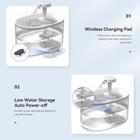 Fontaine à eau automatique pour animaux de compagnie de 3,5 L, distributeur d'eau transparent pour chats de 118 oz, fontaine à eau intelligente à faible bruit de 25 dB pour chats et chiens